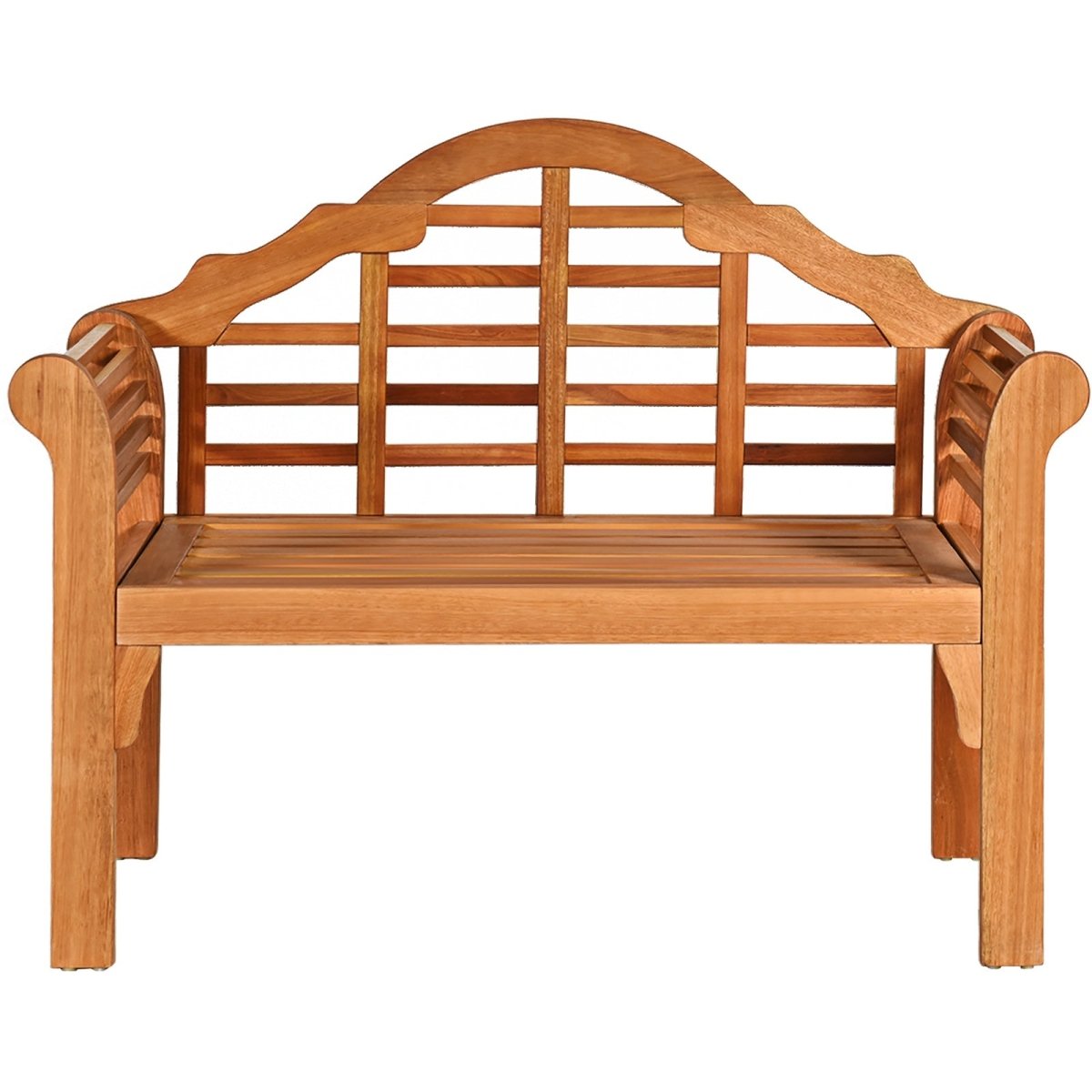 49” Eucalyptus Wood Folding Bench – Outdoor Patio Bench with Backrest & Armrests - Napa Valley Wildflower Co.