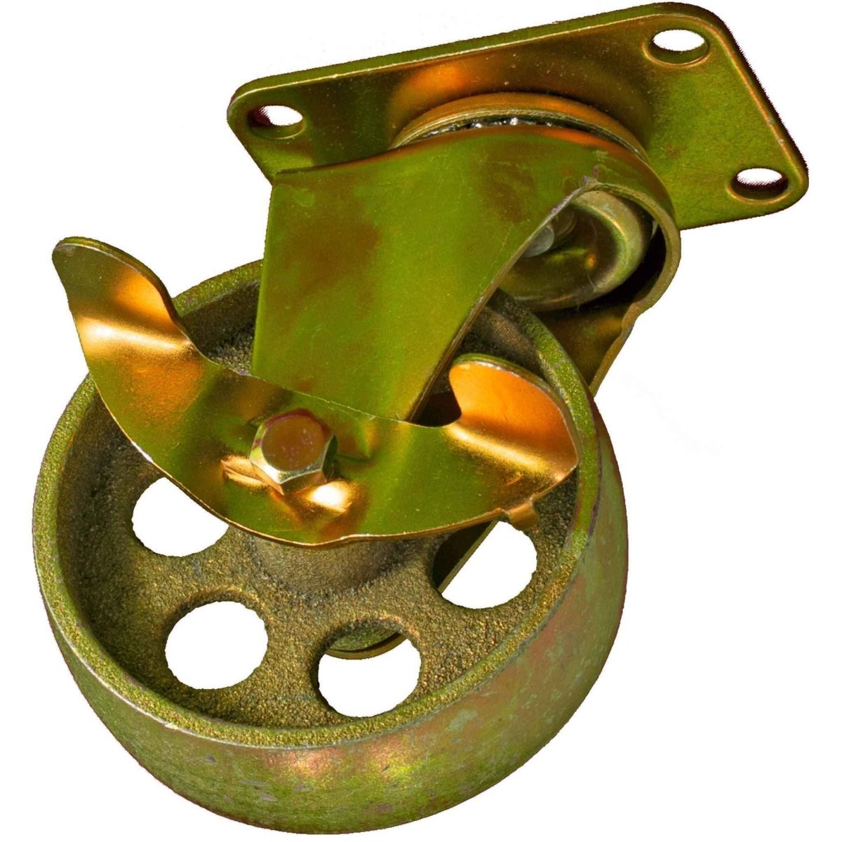 5" Gold Plated Cast Iron Casters (Swivel with Brakes) - Napa Valley Wildflower Co.