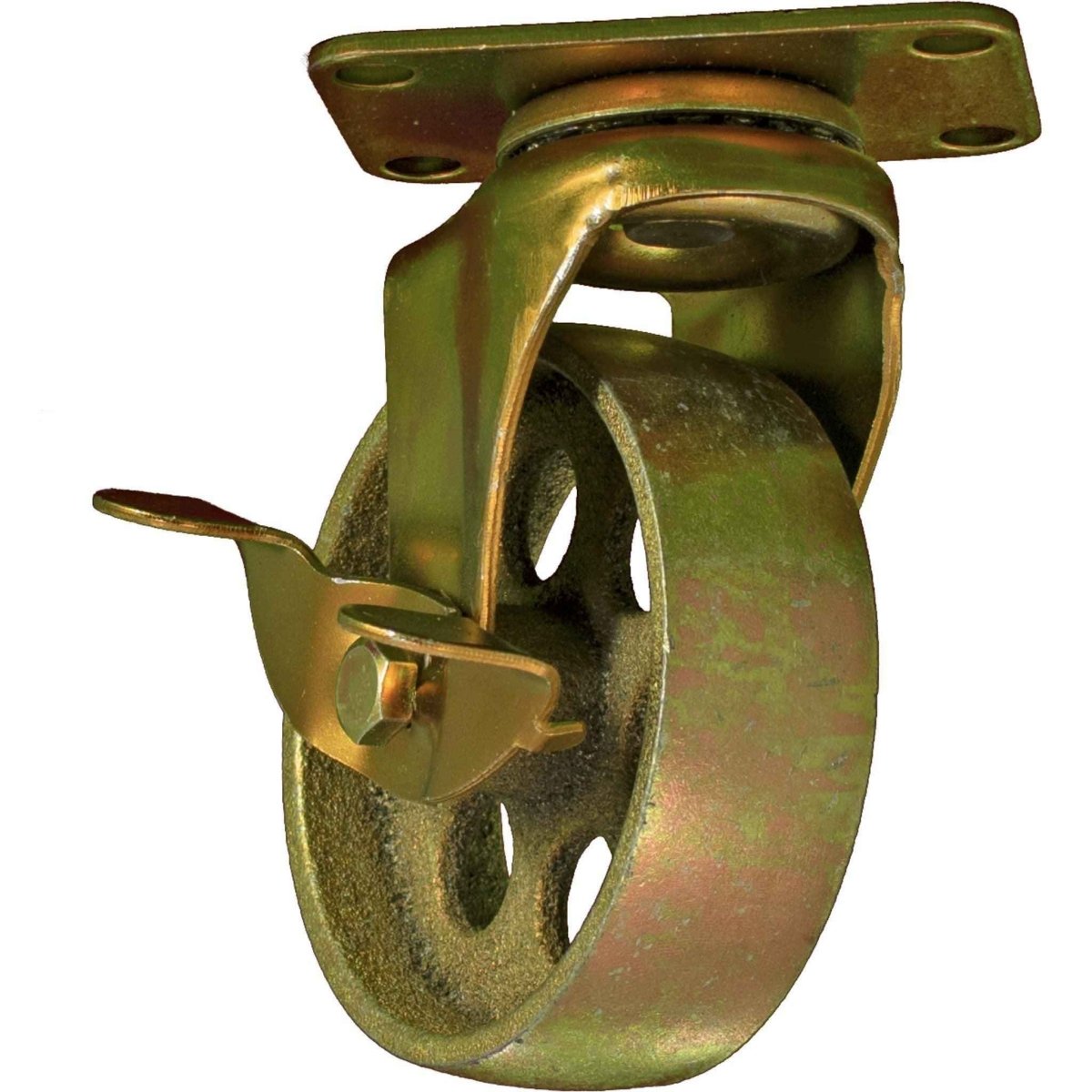 5" Gold Plated Cast Iron Casters (Swivel with Brakes) - Napa Valley Wildflower Co.