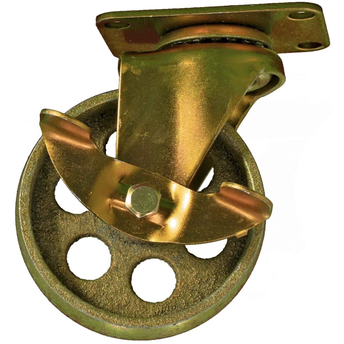 5" Gold Plated Cast Iron Casters (Swivel with Brakes) - Napa Valley Wildflower Co.