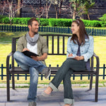 50” Outdoor Garden Bench Loveseat – Steel Patio Bench with Armrests - Napa Valley Wildflower Co.
