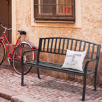 50” Outdoor Garden Bench Loveseat – Steel Patio Bench with Armrests - Napa Valley Wildflower Co.