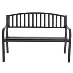 50” Outdoor Garden Bench Loveseat – Steel Patio Bench with Armrests - Napa Valley Wildflower Co.