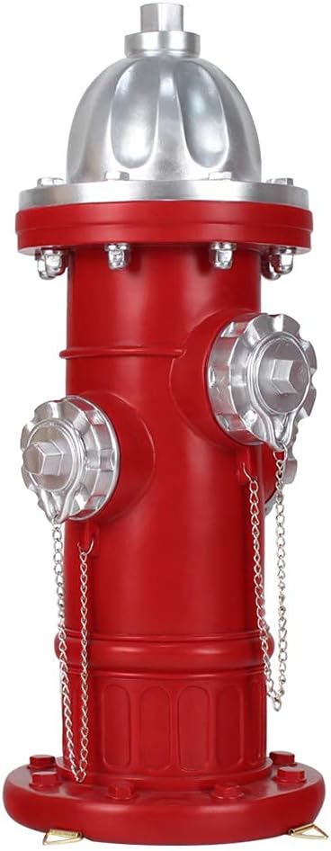 Red fire hydrant with silver top on a white background