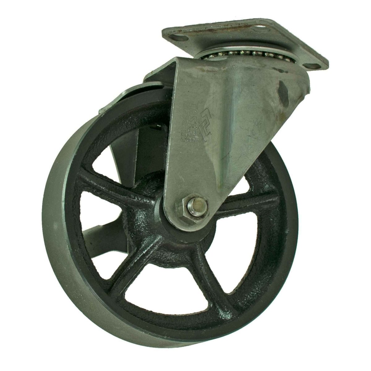 6" Vintage Cast Iron Swivel Casters with Brake – Heavy Duty Industrial Furniture Wheels (Sold Individually) - Napa Valley Wildflower Co.