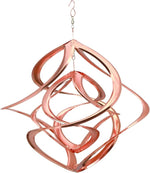 Copper-colored wind spinner with a hook on a white background