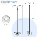 Measurement chart of a decorative garden stake with flower finial, showing dimensions on a white background.