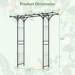 6.8 Ft Garden Arbor with Trellis – Metal Arch for Climbing Plants & Outdoor Decor - Napa Valley Wildflower Co.