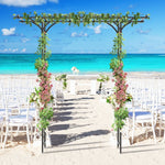 6.8 Ft Garden Arbor with Trellis – Metal Arch for Climbing Plants & Outdoor Decor - Napa Valley Wildflower Co.
