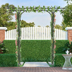 6.8 Ft Garden Arbor with Trellis – Metal Arch for Climbing Plants & Outdoor Decor - Napa Valley Wildflower Co.