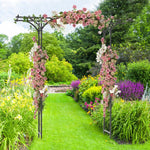 6.8 Ft Garden Arbor with Trellis – Metal Arch for Climbing Plants & Outdoor Decor - Napa Valley Wildflower Co.