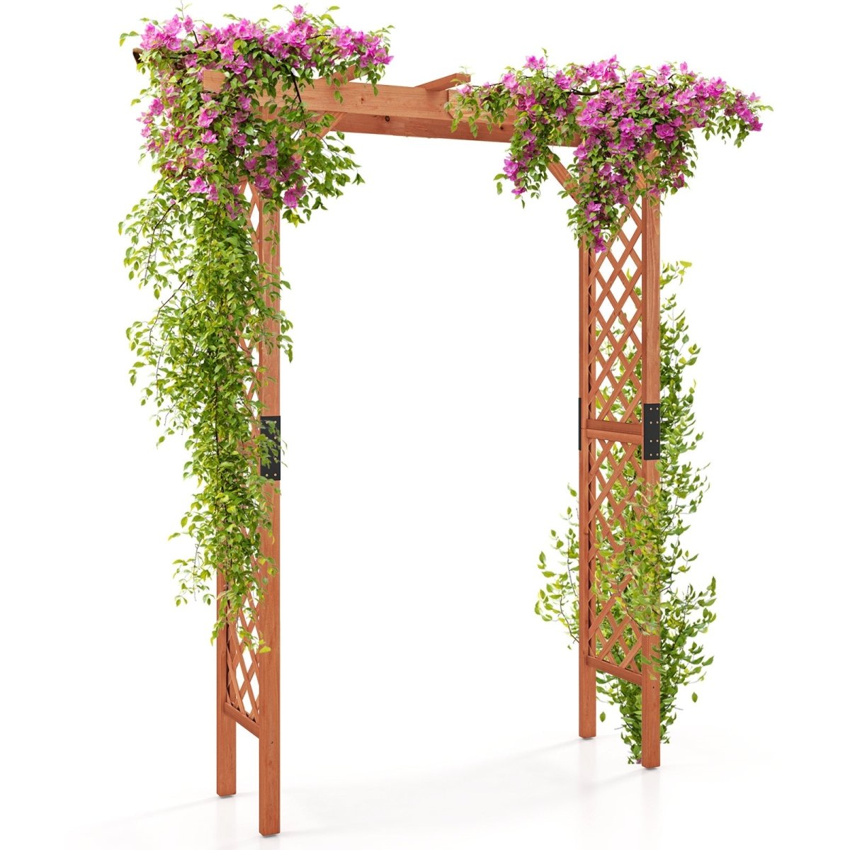 7 - Foot Wooden Garden Arbor Arch Pergola (Fir Wood) - Napa Valley Wildflower Co.