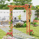 7 - Foot Wooden Garden Arbor Arch Pergola (Fir Wood) - Napa Valley Wildflower Co.