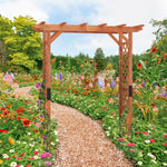 7 - Foot Wooden Garden Arbor Arch Pergola (Fir Wood) - Napa Valley Wildflower Co.