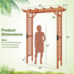 7 - Foot Wooden Garden Arbor Arch Pergola (Fir Wood) - Napa Valley Wildflower Co.