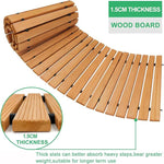 Wooden deck board with 1.5cm thickness, suitable for outdoor use.