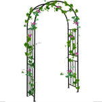 7.2 Ft Garden Arch Trellis – Metal Climbing Plant Arbor for Outdoor Décor - Napa Valley Wildflower Co.