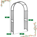 7.2 Ft Garden Arch Trellis – Metal Climbing Plant Arbor for Outdoor Décor - Napa Valley Wildflower Co.