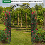 7.2 Ft Garden Arch Trellis – Metal Climbing Plant Arbor for Outdoor Décor - Napa Valley Wildflower Co.