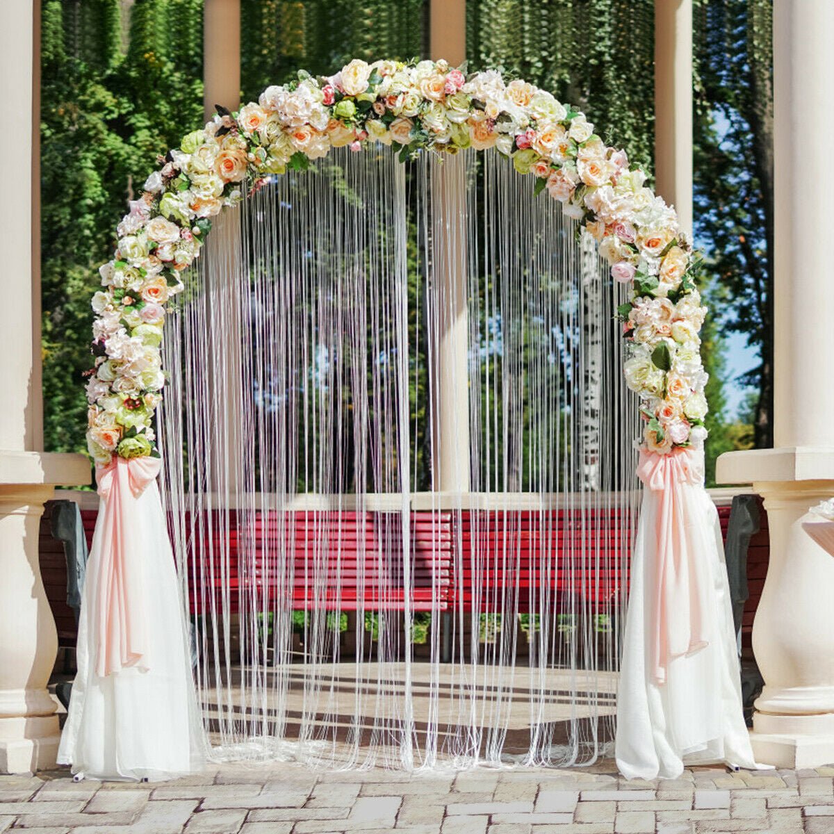 7.2 Ft Garden Arch Trellis – Metal Climbing Plant Arbor for Outdoor Décor - Napa Valley Wildflower Co.