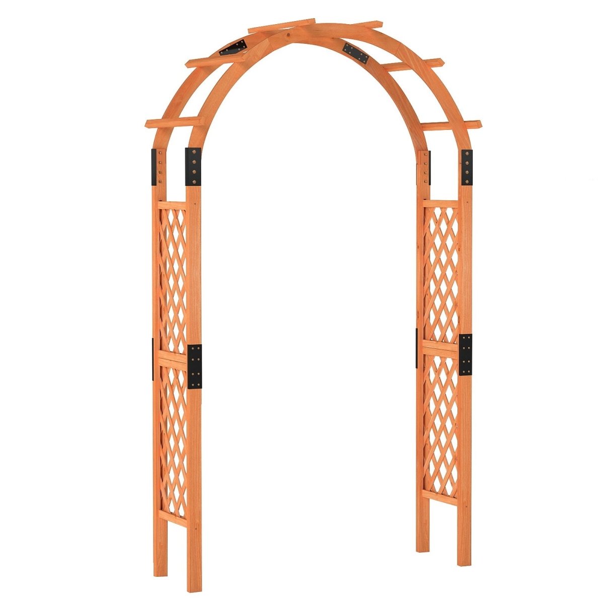 7.7 Ft Wooden Garden Arbor with Trellis – Outdoor Arch for Climbing Plants & Wedding Decor - Napa Valley Wildflower Co.