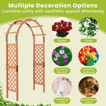 7.7 Ft Wooden Garden Arbor with Trellis – Outdoor Arch for Climbing Plants & Wedding Decor - Napa Valley Wildflower Co.