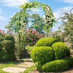 7.9 Ft Metal Garden Arch with Trellis Fence – Outdoor Wedding & Climbing Plant Arbor (Black) - Napa Valley Wildflower Co.