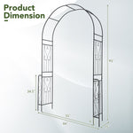 7.9 Ft Metal Garden Arch with Trellis Fence – Outdoor Wedding & Climbing Plant Arbor (Black) - Napa Valley Wildflower Co.