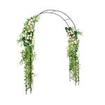 7.9 Ft Metal Garden Arch with Trellis Fence – Outdoor Wedding & Climbing Plant Arbor (Black) - Napa Valley Wildflower Co.
