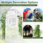 7.9 Ft Metal Garden Arch with Trellis Fence – Outdoor Wedding & Climbing Plant Arbor (Black) - Napa Valley Wildflower Co.