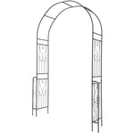 7.9 Ft Metal Garden Arch with Trellis Fence – Outdoor Wedding & Climbing Plant Arbor (Black) - Napa Valley Wildflower Co.