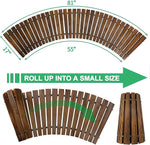 Wooden mat with measurements and instructions to roll it up into a smaller size.