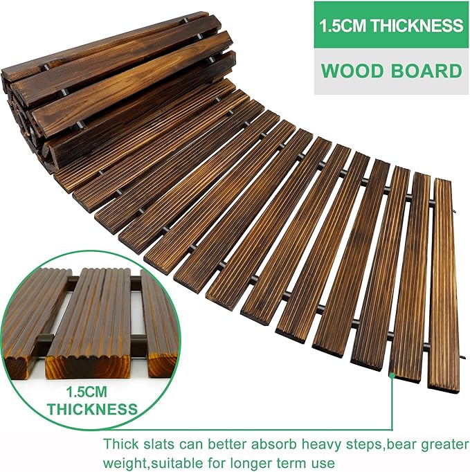 Wooden deck boards with 1.5cm thickness on a white background