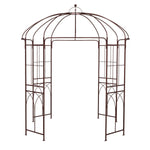 8.4 x 7 Ft Birdcage Garden Arbor – Large Metal Outdoor Arbor with Hooks (Bronze) - Napa Valley Wildflower Co.