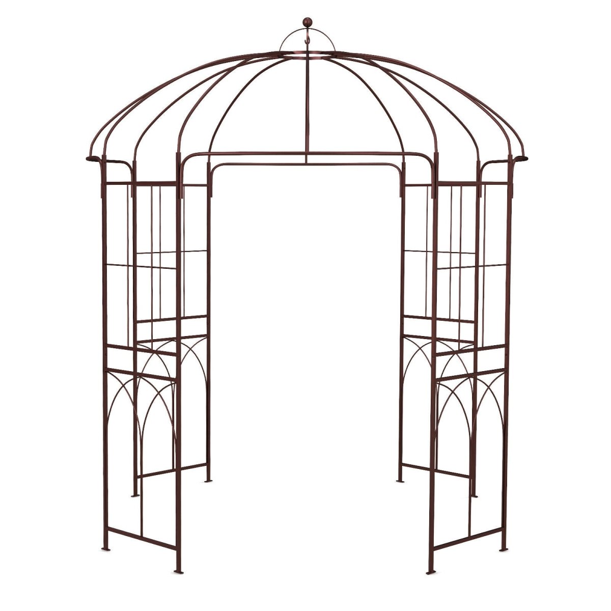 8.4 x 7 Ft Birdcage Garden Arbor – Large Metal Outdoor Arbor with Hooks (Bronze) - Napa Valley Wildflower Co.