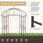 8.4 x 7 Ft Birdcage Garden Arbor – Large Metal Outdoor Arbor with Hooks (Bronze) - Napa Valley Wildflower Co.