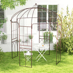 8.4 x 7 Ft Birdcage Garden Arbor – Large Metal Outdoor Arbor with Hooks (Bronze) - Napa Valley Wildflower Co.