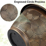 Decorative item with engraved circle pattern on a white background