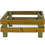 Wooden chicken coop with wire bottom on a white background