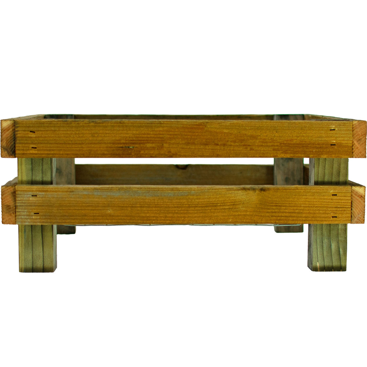 Wooden planter box on a white background