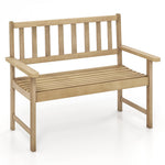 Wooden bench on a white background