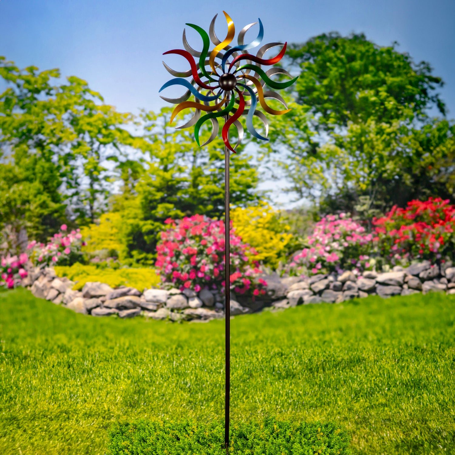 95.25" Tall Melinda Rainbow Windmill Garden Stake
