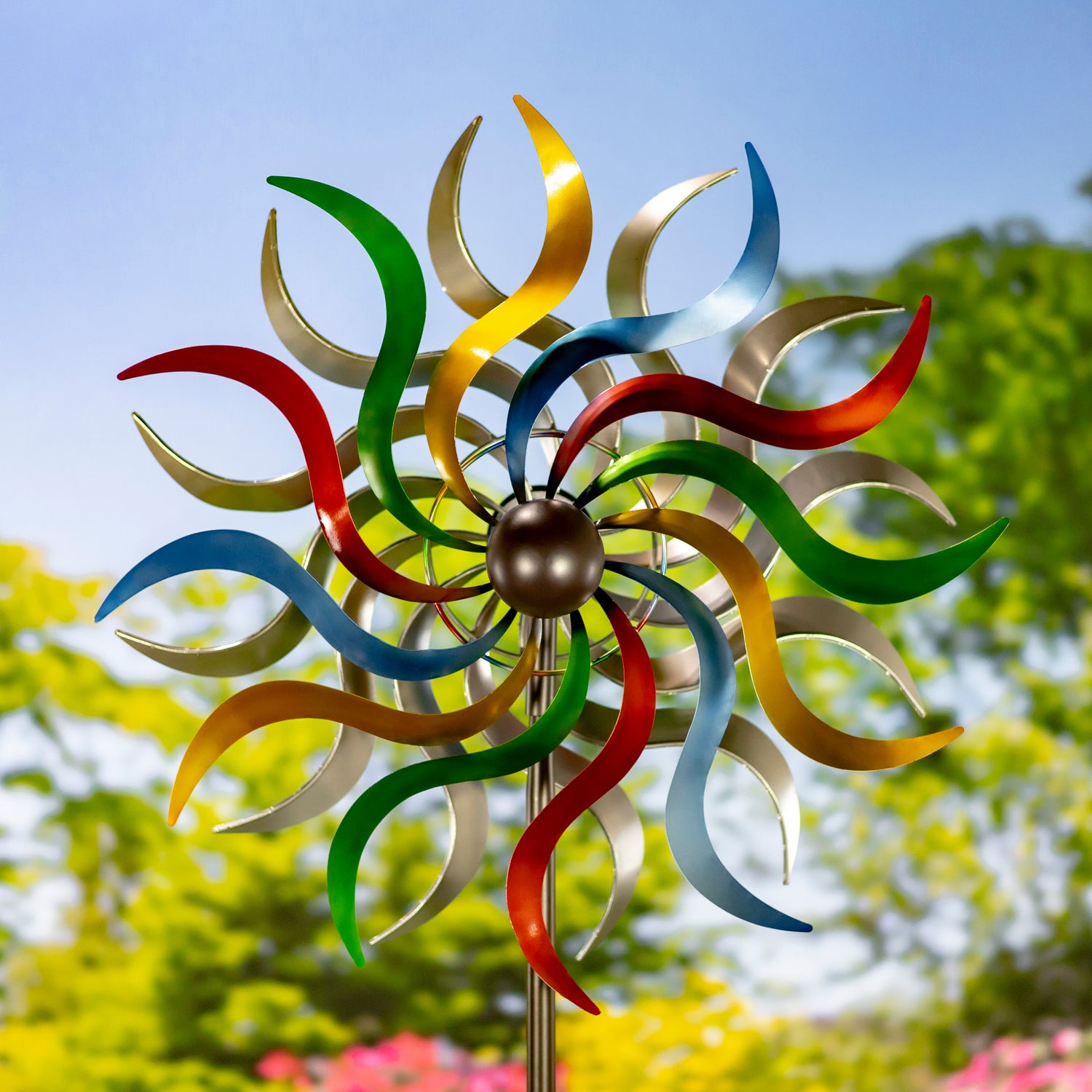 95.25" Tall Melinda Rainbow Windmill Garden Stake