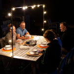 Adjustable Table Light Frame with 25' G40 String Lights – Party & Event Lighting Kit (Save $20) - Napa Valley Wildflower Co.