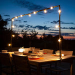 Adjustable Table Light Frame with 25' G40 String Lights – Party & Event Lighting Kit (Save $20) - Napa Valley Wildflower Co.