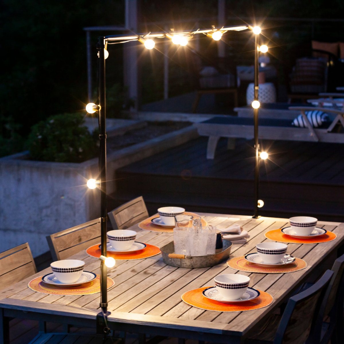 Adjustable Table Light Frame with 25' G40 String Lights – Party & Event Lighting Kit (Save $20) - Napa Valley Wildflower Co.
