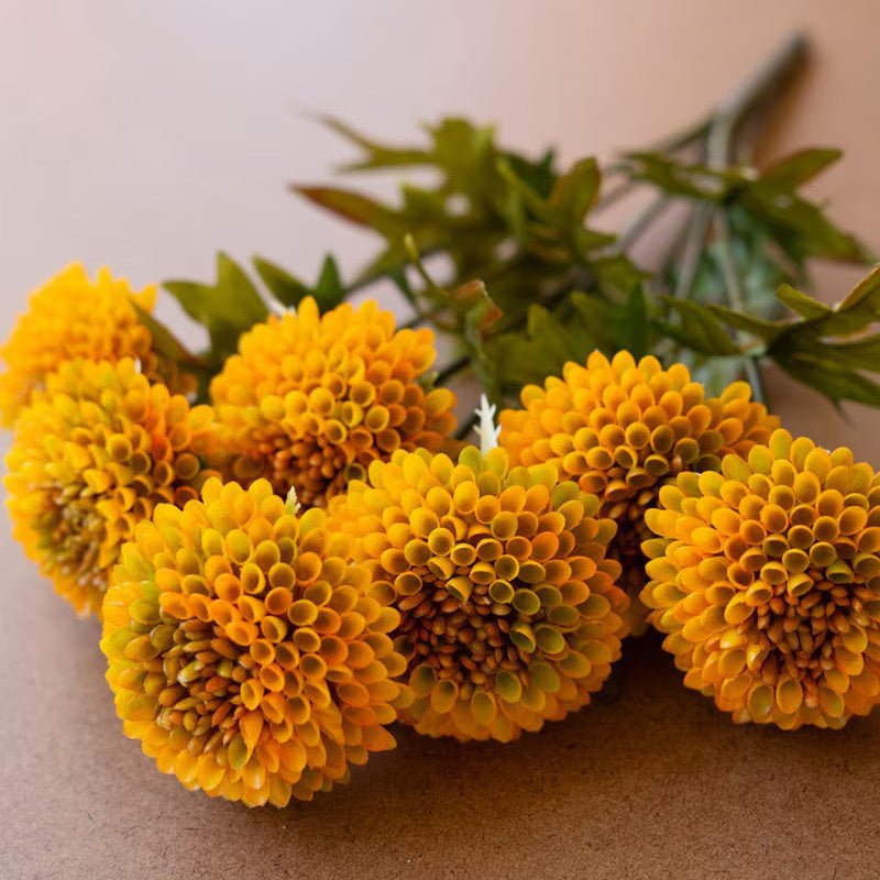 Artificial Mustard Ball Dahlia Bundle - Napa Valley Wildflower Co.