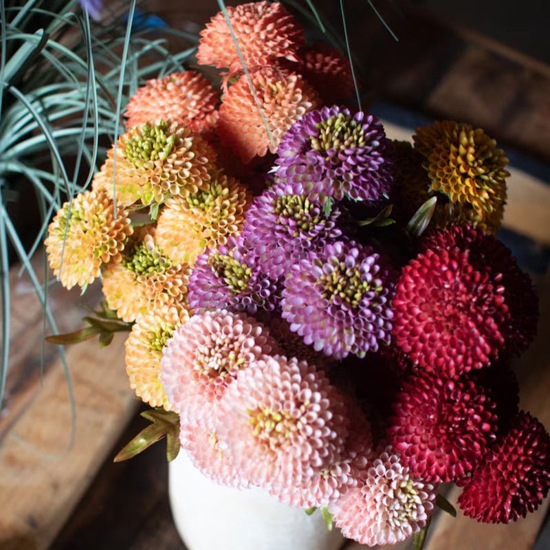 Artificial Orange Ball Dahlia Bundle - Napa Valley Wildflower Co.