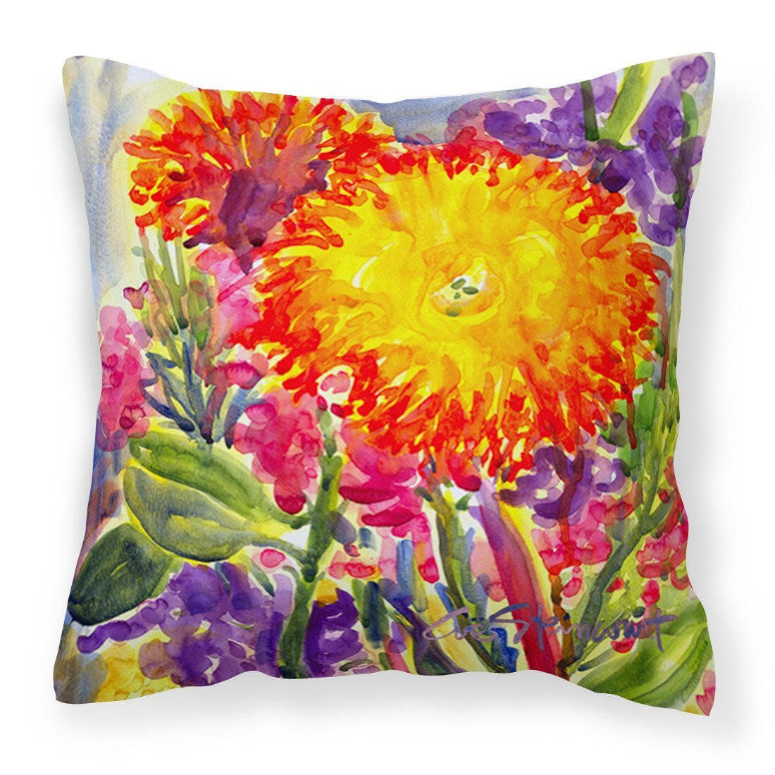 Aster Flower in Watercolor Canvas Throw Indoor / Outdoor Pillow 14 x 14 - Napa Valley Wildflower Co.