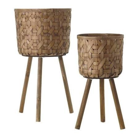 Bam Woven Basket with Stand – Elevated Plant & Storage Holder - Napa Valley Wildflower Co.